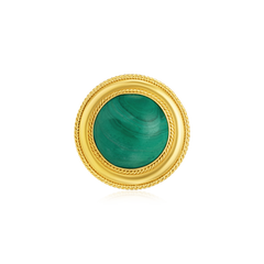 Gold and Malachite Brooch