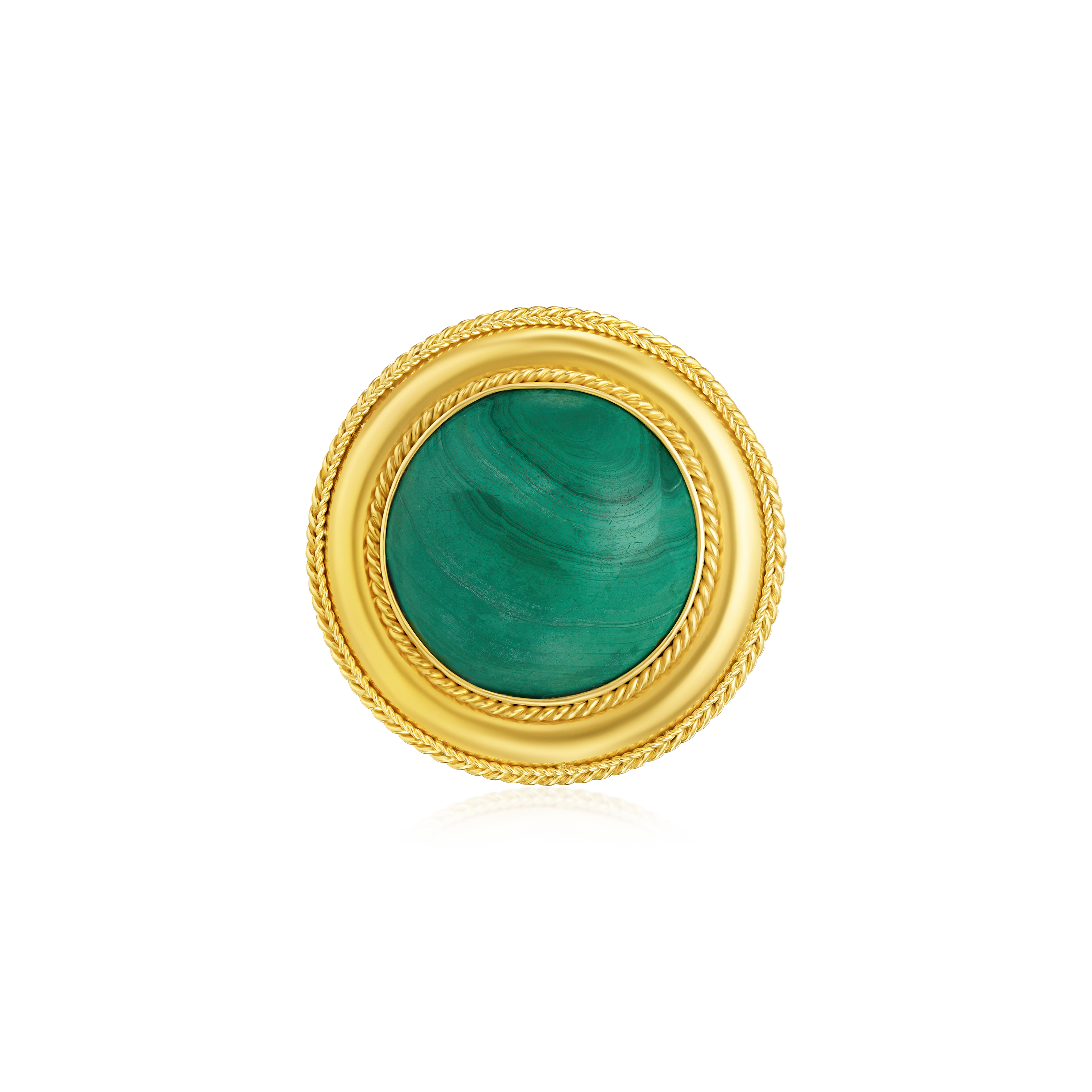Gold and Malachite Brooch