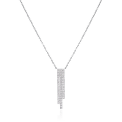 Skyline Collection Three Row Diamond Set Platinum Pendant