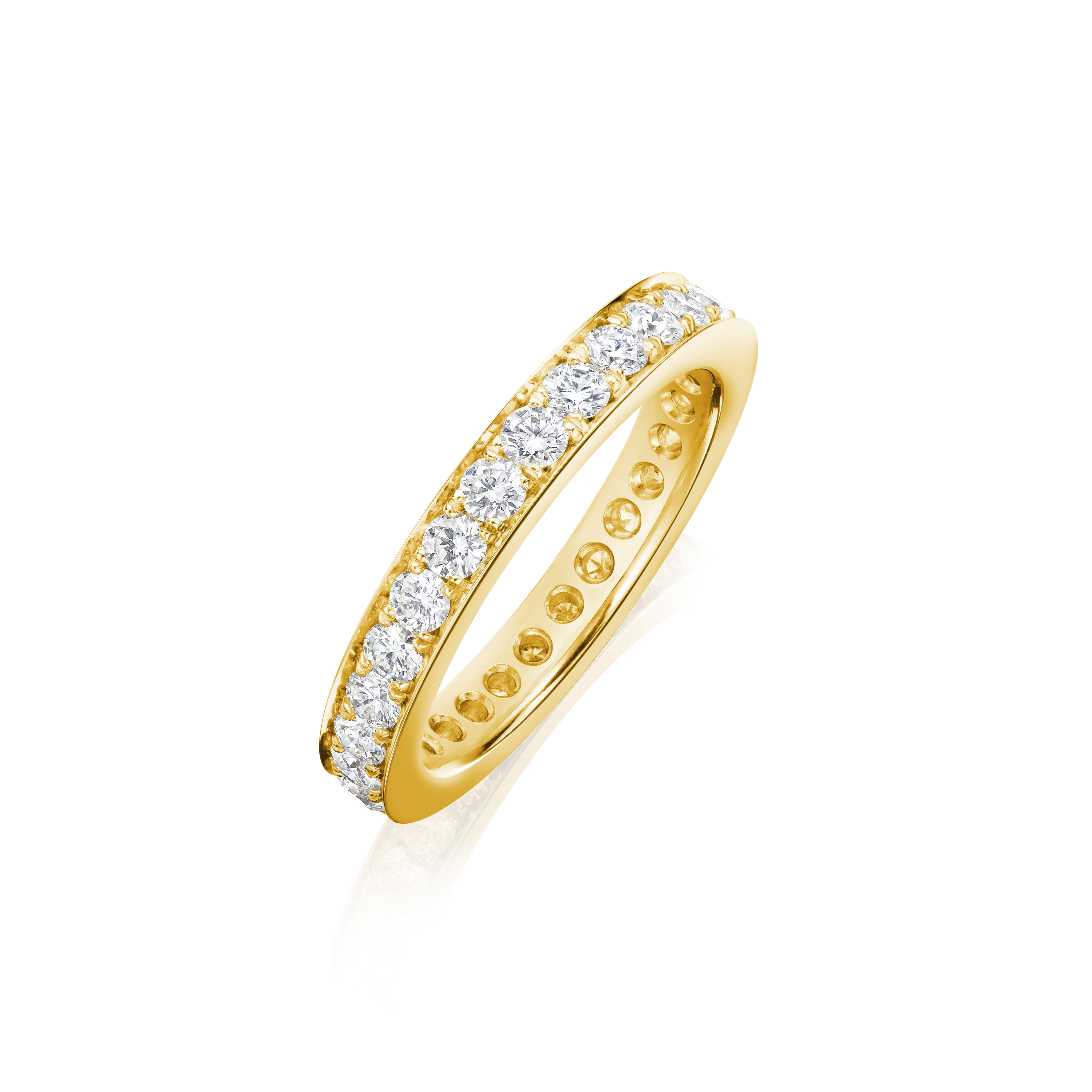 Skyline 18ct Yellow Gold Diamond Set Full Eternity Ring, 3mm