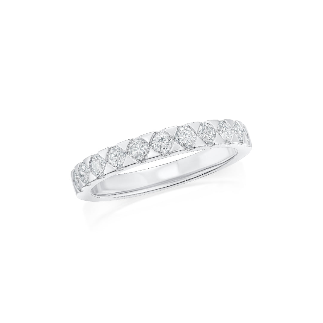 0.73ct Diamond Set Half Eternity Ring