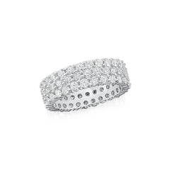 3.00cts Three Row Diamond Wave Ring