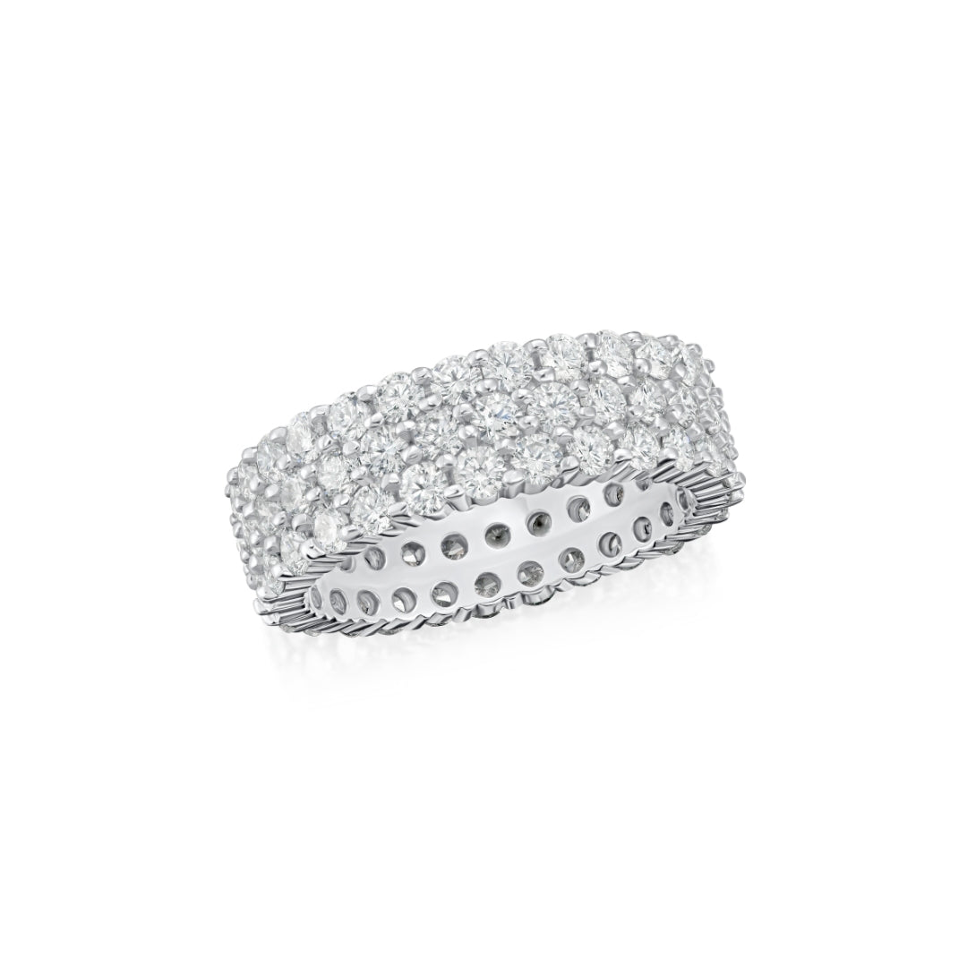 3.00cts Three Row Diamond Wave Ring
