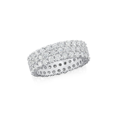 3.00cts Three Row Diamond-Set Eternity Ring