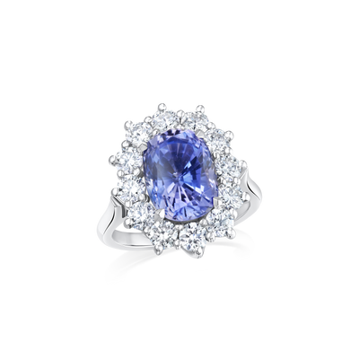 5.20cts Blush Violet Sapphire and Diamond Ravello Cluster Ring