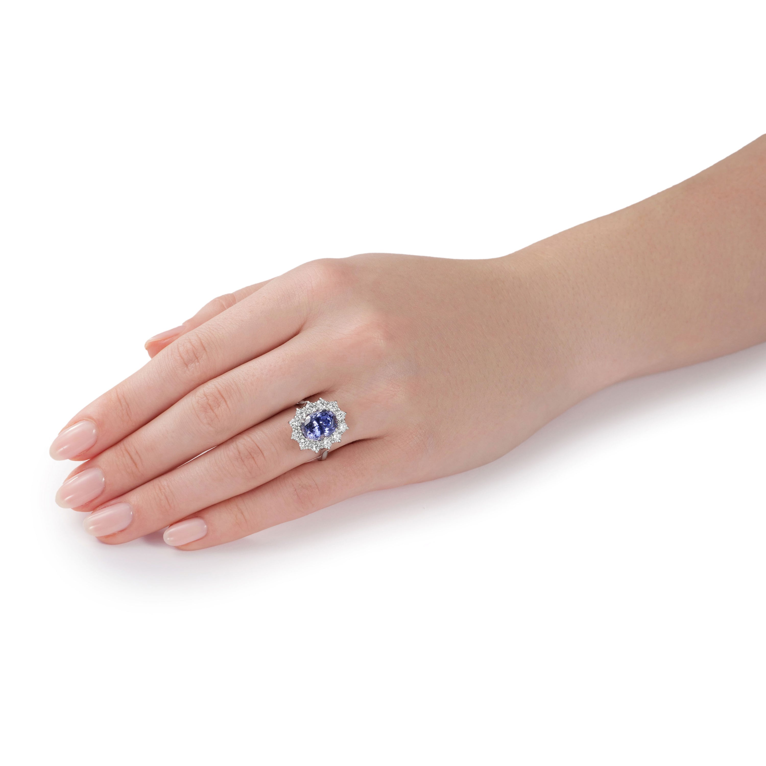 5.20cts Blush Violet Sapphire and Diamond Ravello Cluster Ring