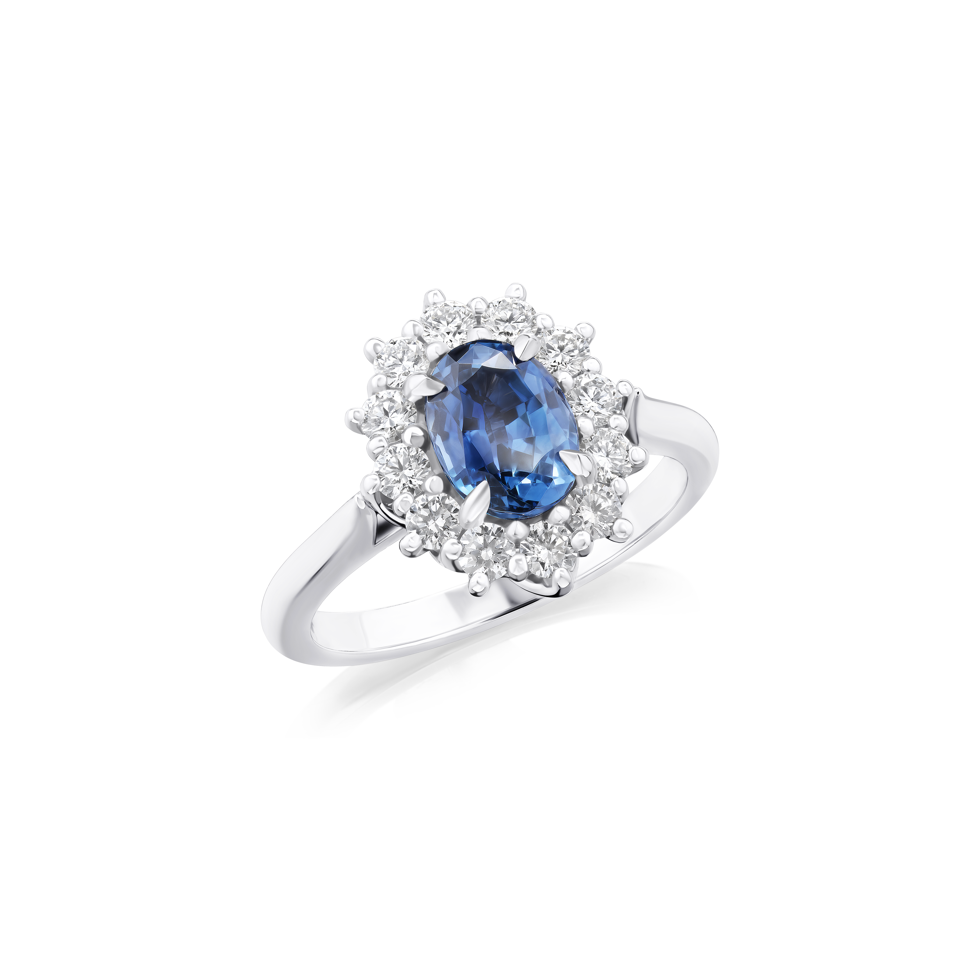 1.72cts Blue Sapphire and Diamond Ravello Cluster Ring