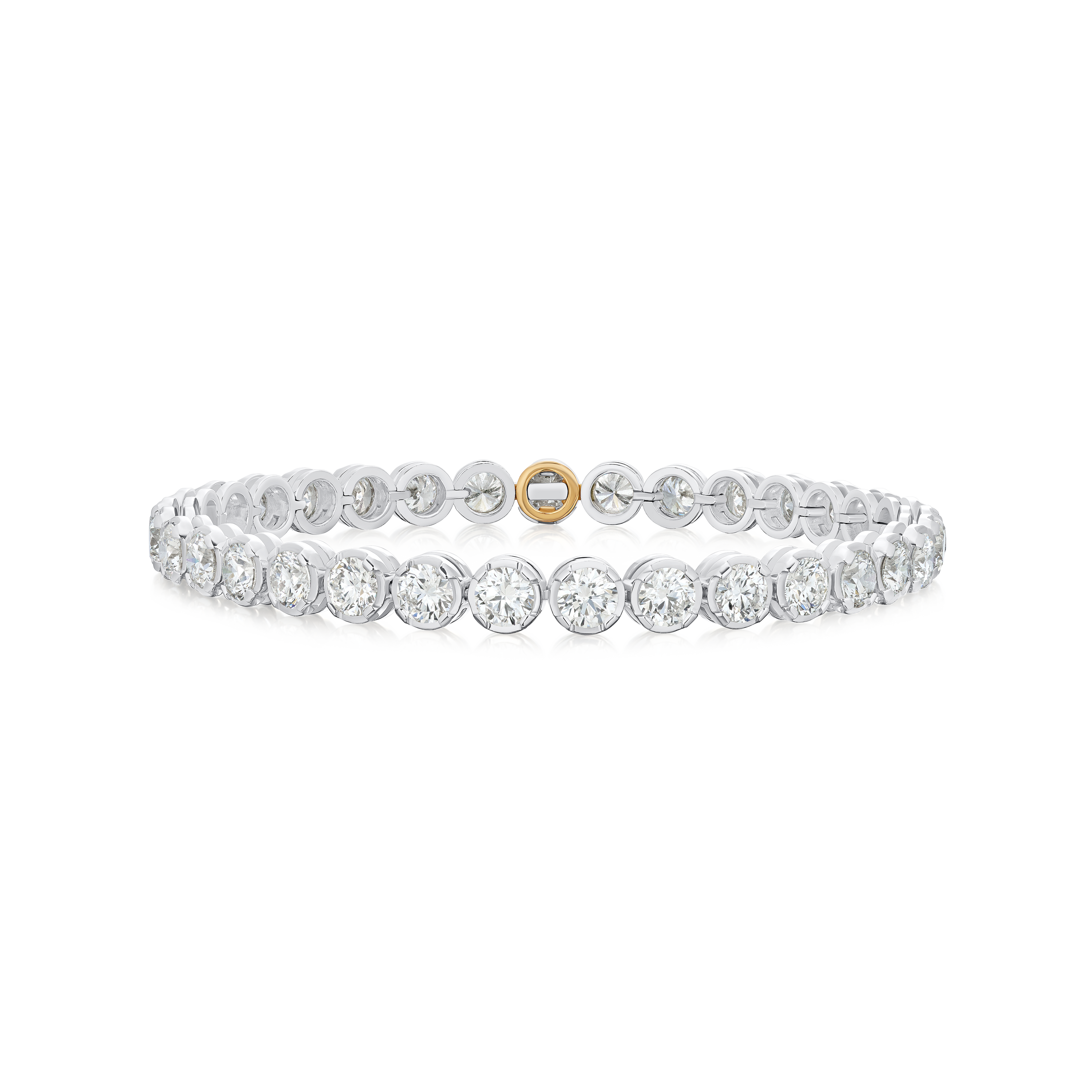 9.00cts Platinum Diamond Line Bracelet With Hidden Clasp