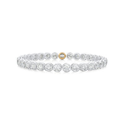 9.00cts Platinum Diamond Line Bracelet With Hidden Clasp