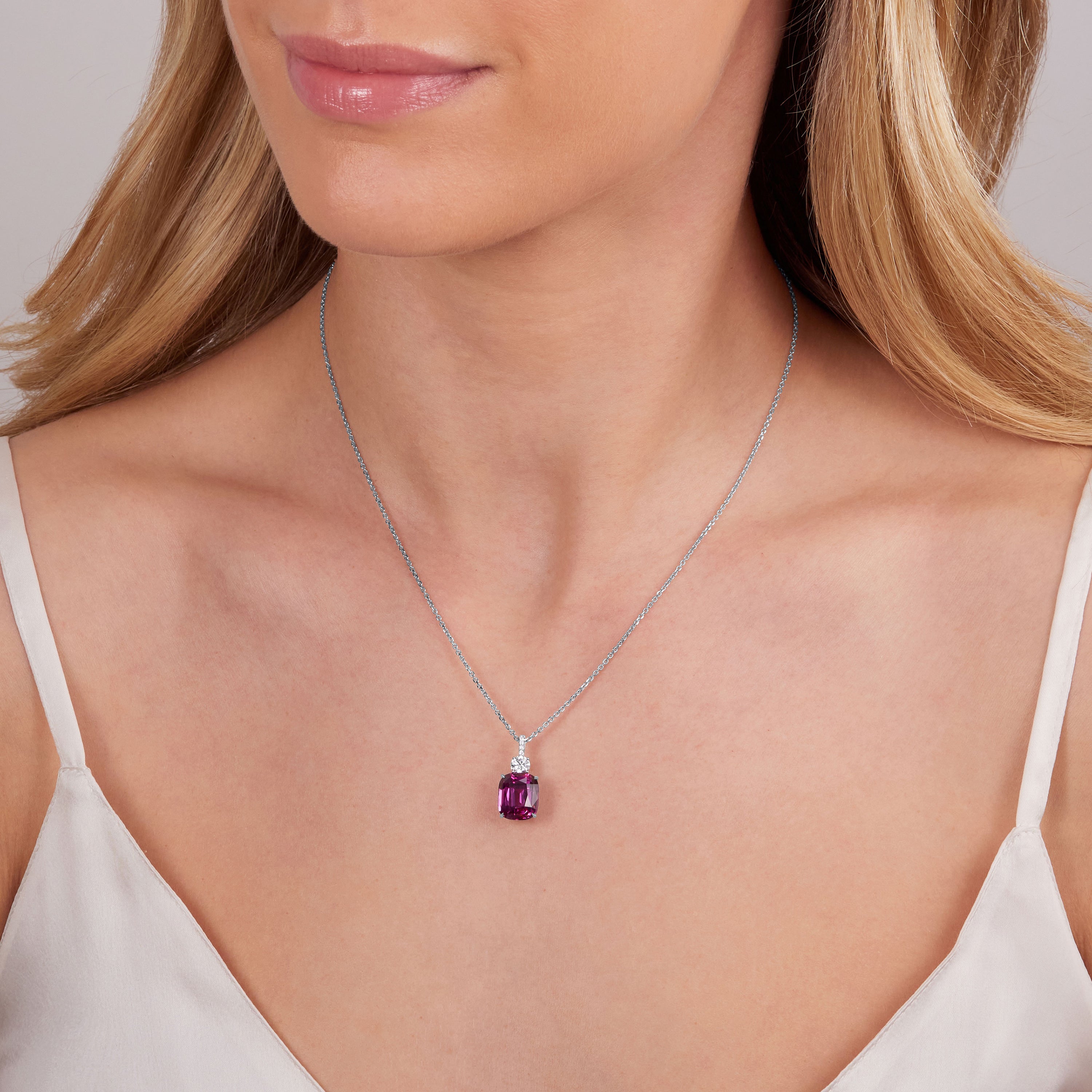 9.28cts Rhodolite Garnet and Diamond Pendant