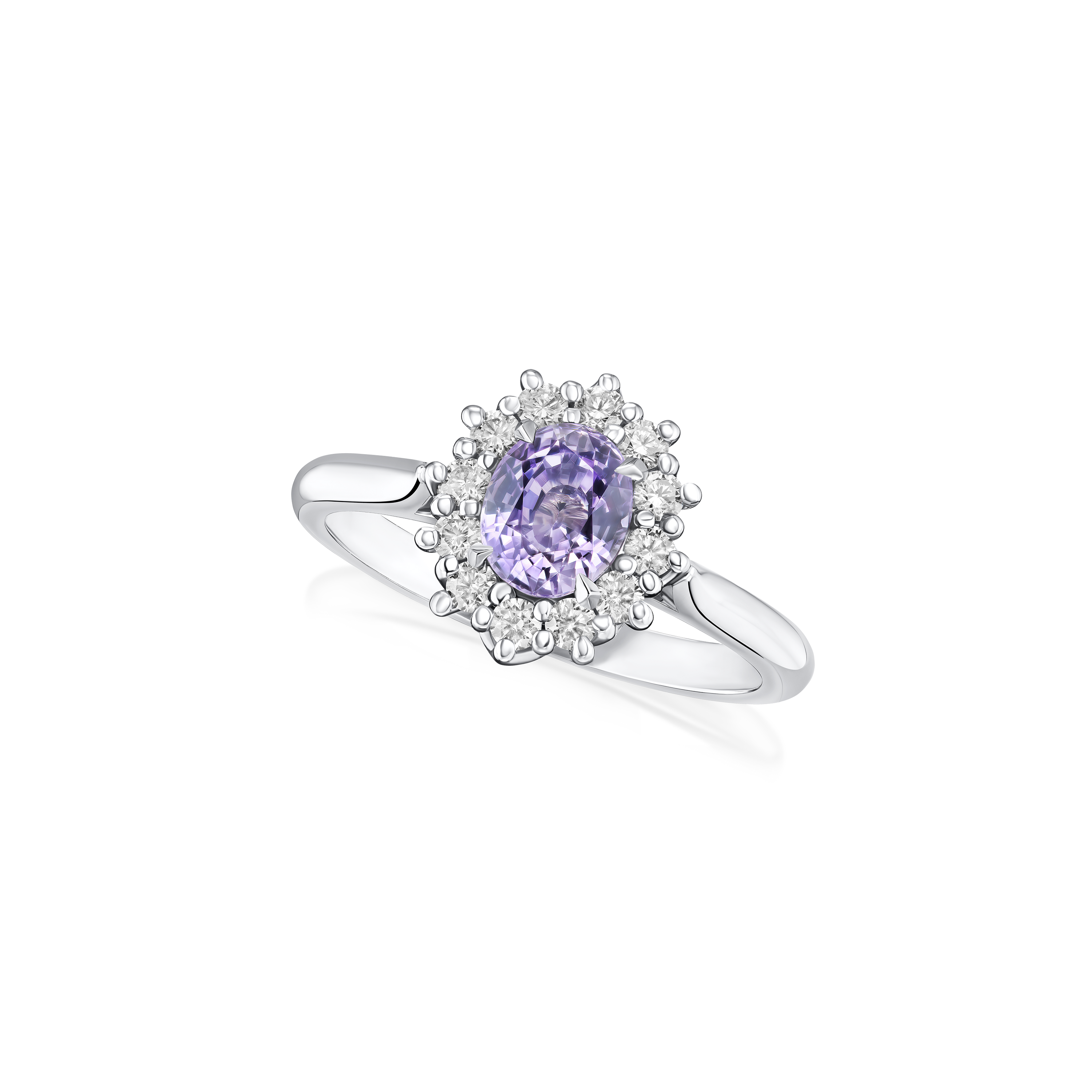 1.07cts Pink Sapphire and Diamond Ravello Cluster Ring