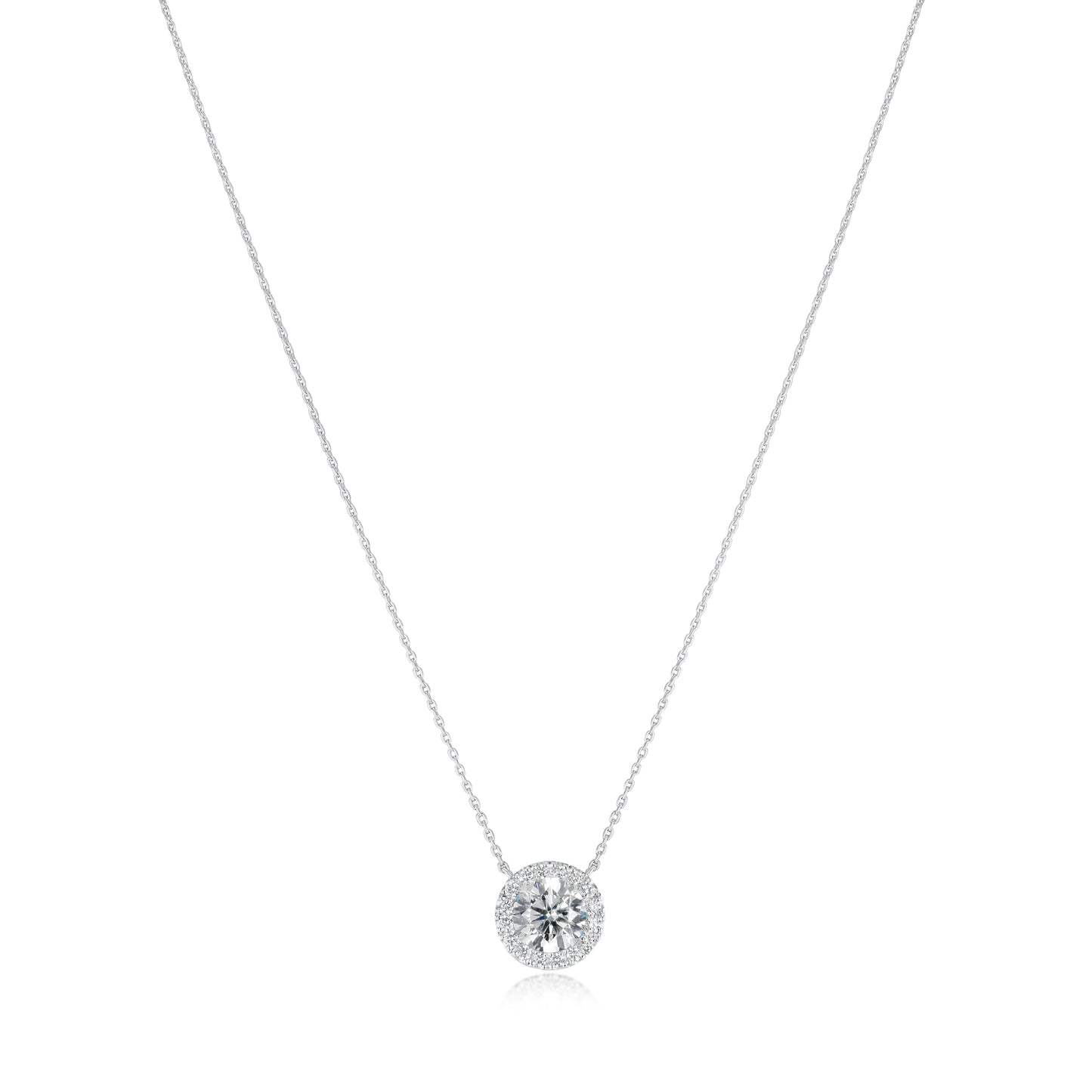 1.04cts Round Brilliant Cut Diamond Cluster Pendant