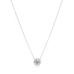 1.04cts Round Brilliant Cut Diamond Cluster Pendant