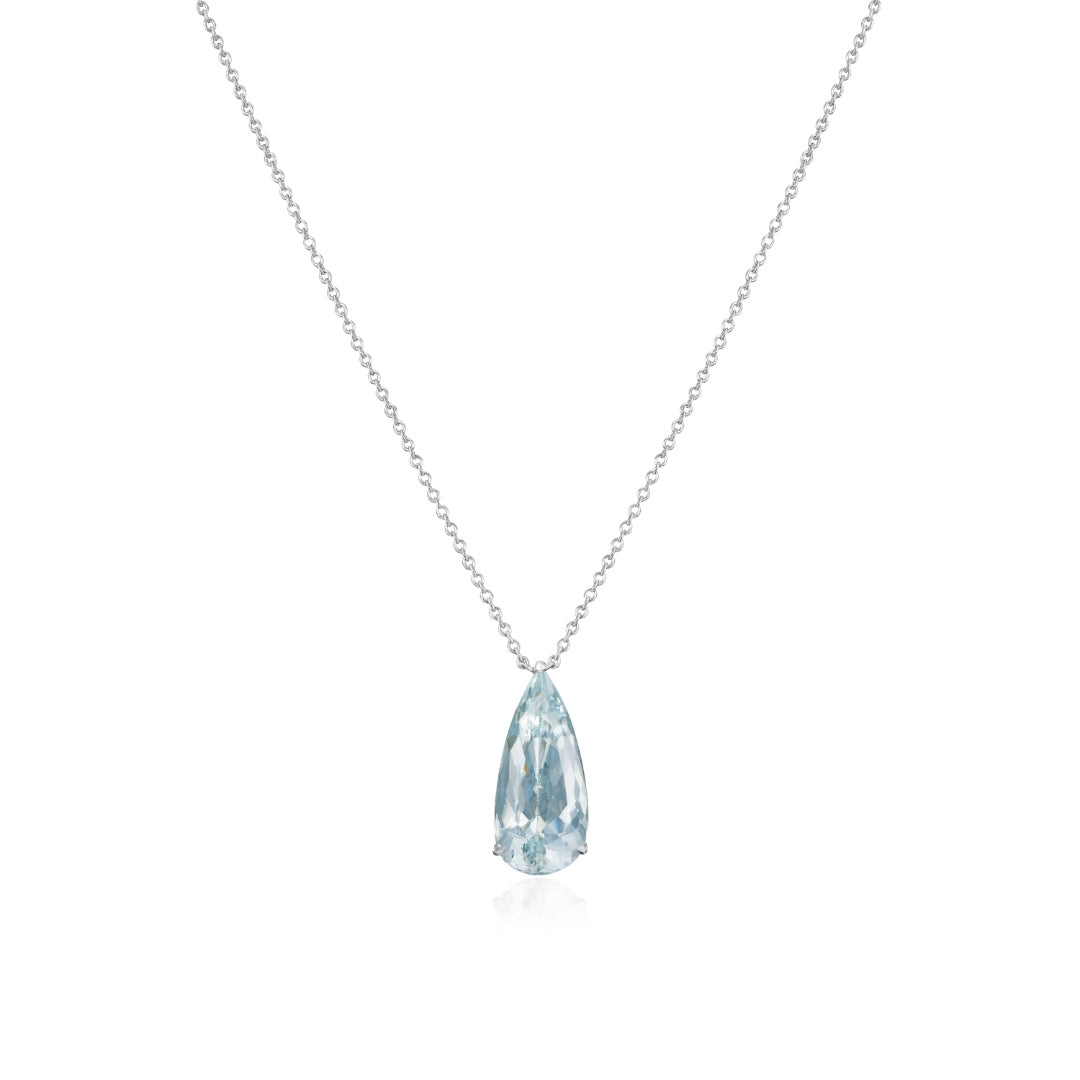 6.98cts Pear Shape Aquamarine Pendant