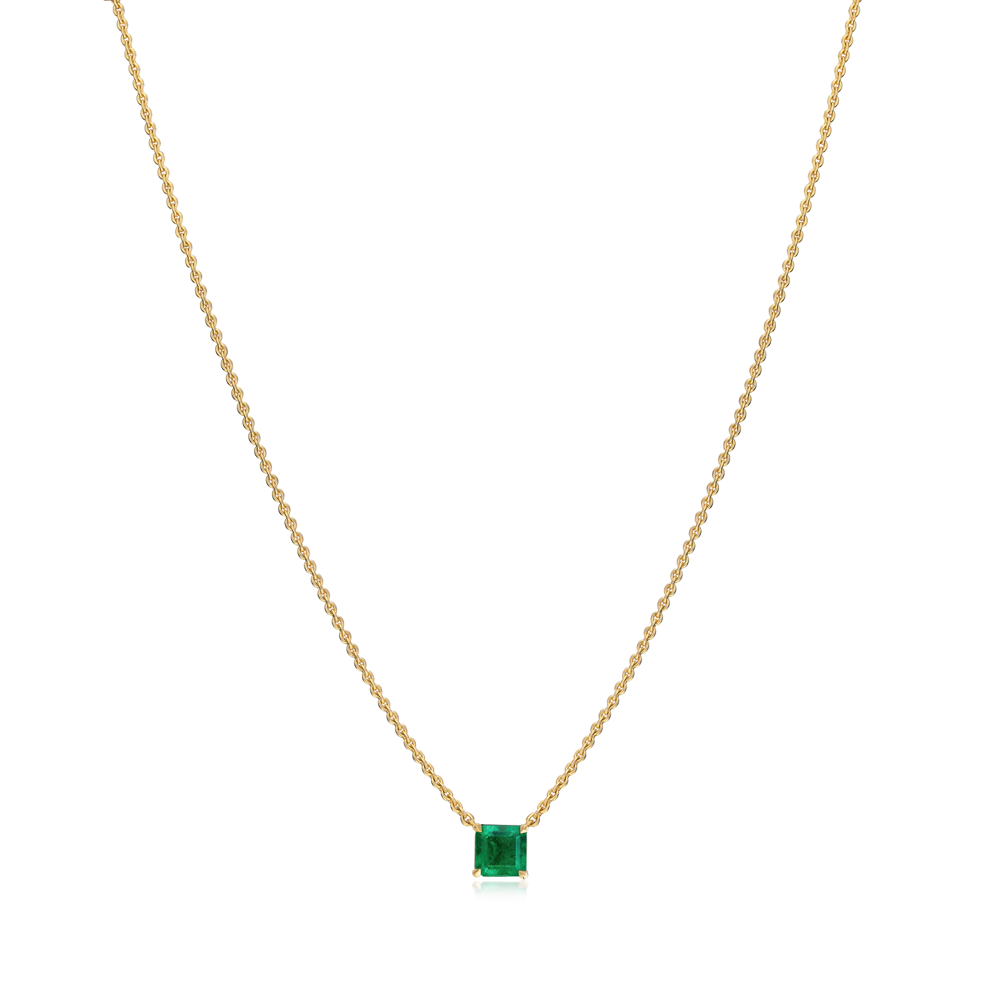 0.51ct 18ct Yellow Gold Square Emerald Pendant