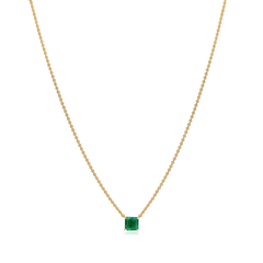0.51ct 18ct Yellow Gold Square Emerald Pendant