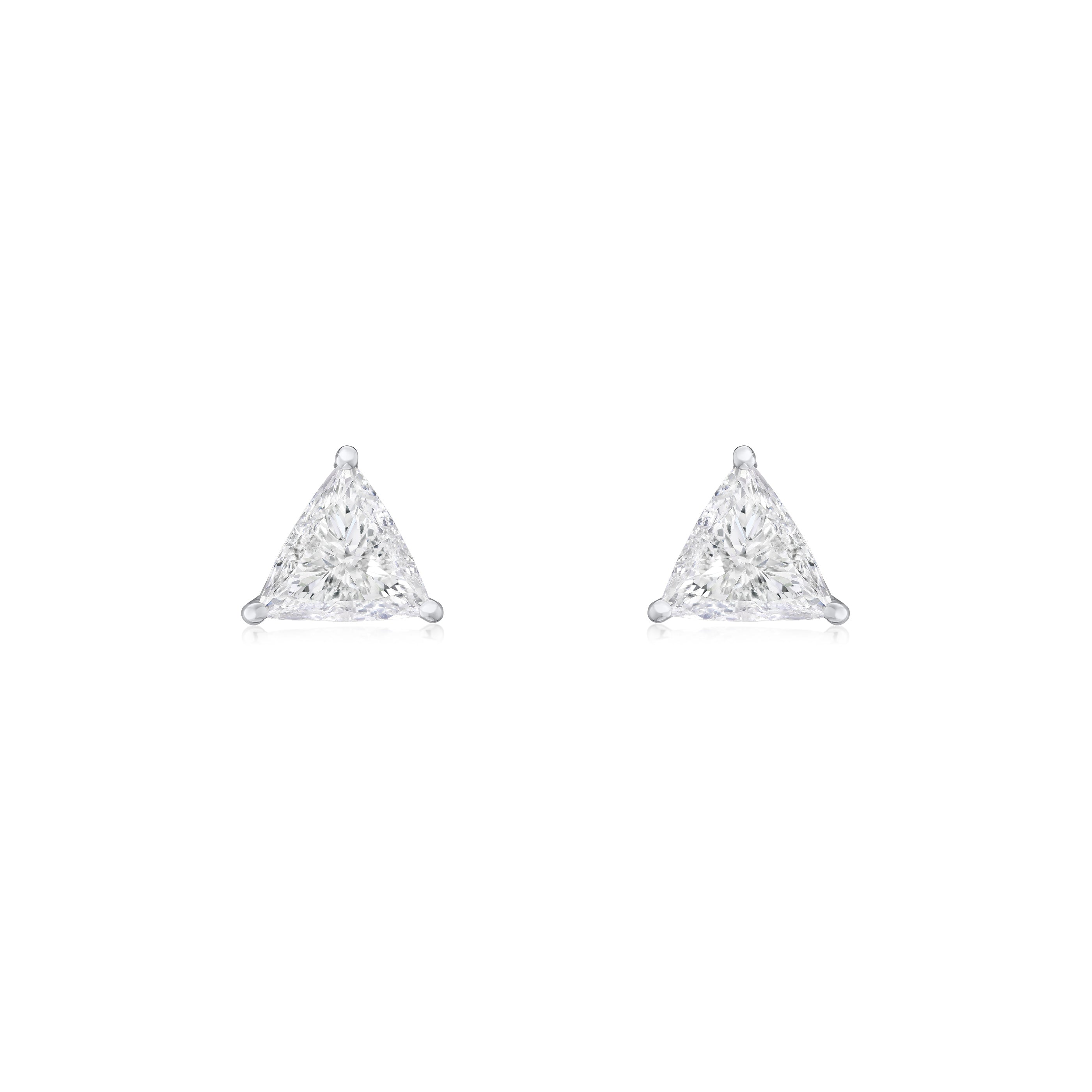1.09cts Trilliant Cut Diamond Stud Earrings