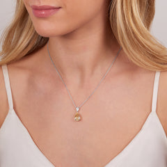 6.20cts Pear Shape Yellow Sapphire and Diamond Pendant