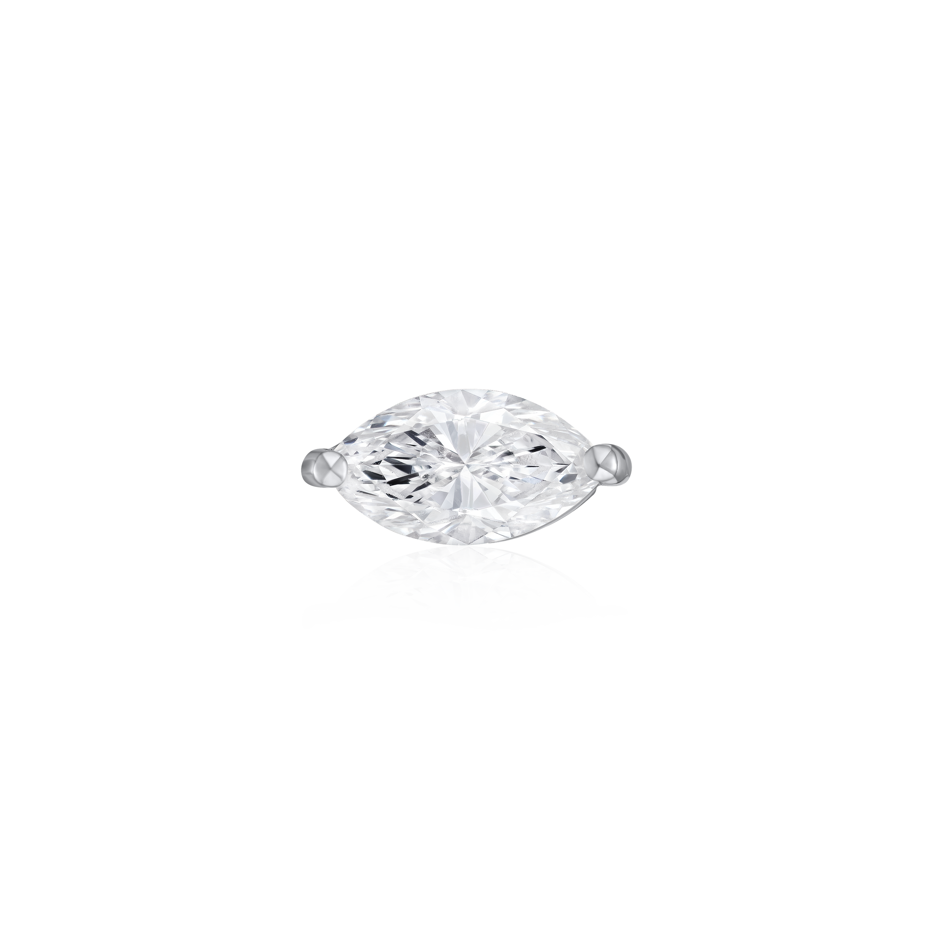 0.47ct Single Platinum Marquise Cut Diamond Stud Earring