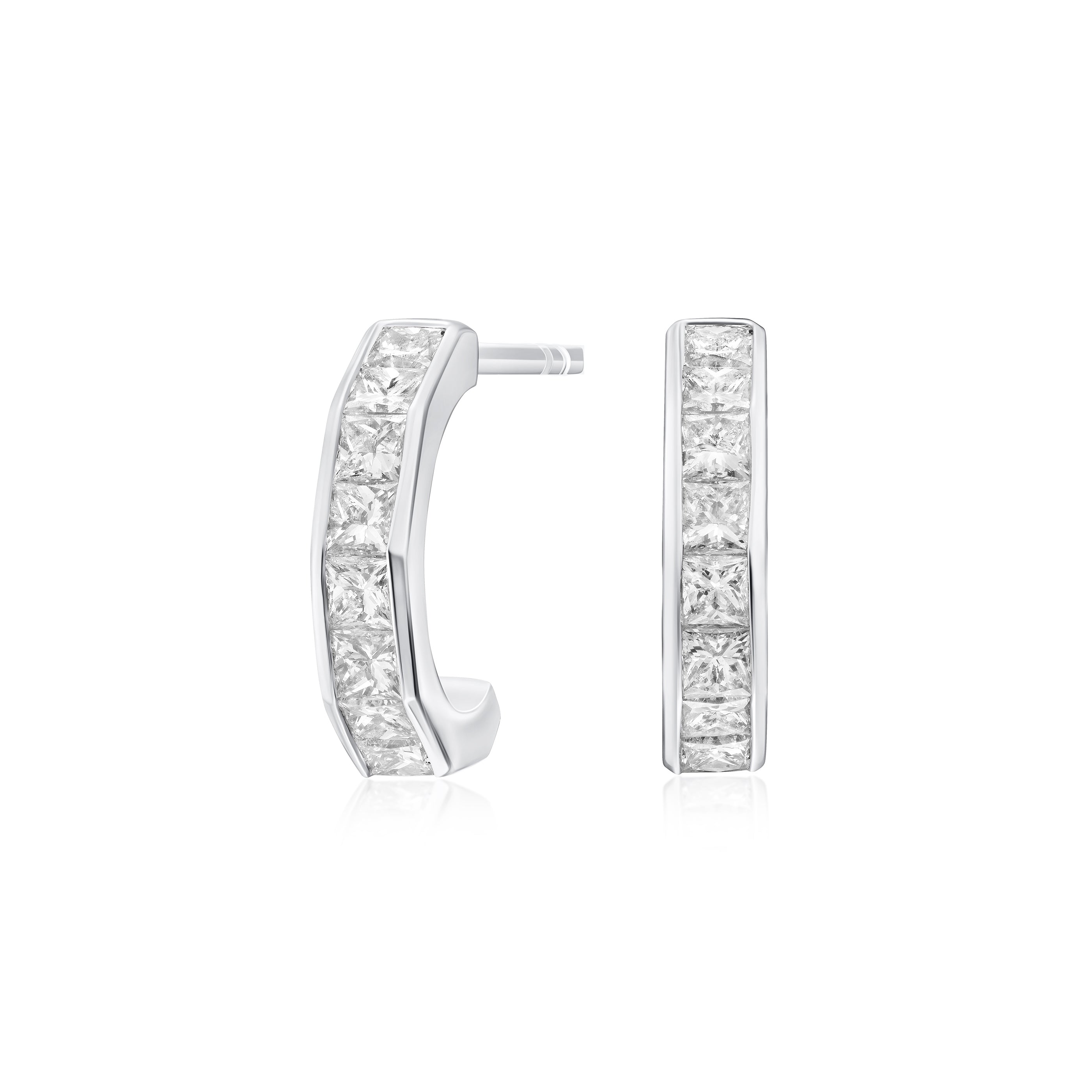 Nectar Collection Platinum Diamond Set Hoop Earrings