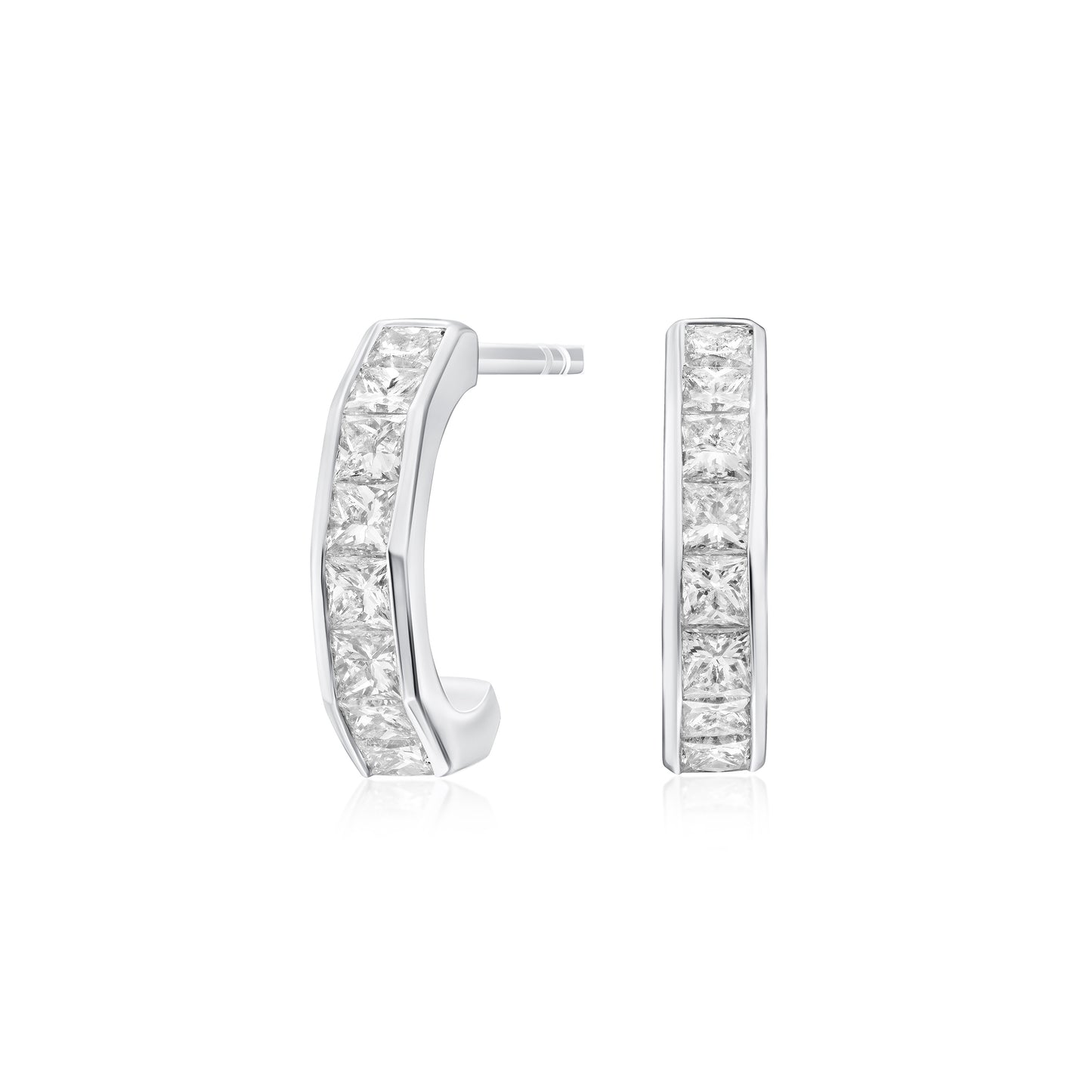 Nectar Collection Platinum Diamond Set Hoop Earrings