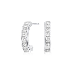 Nectar Collection Platinum Diamond Set Hoop Earrings