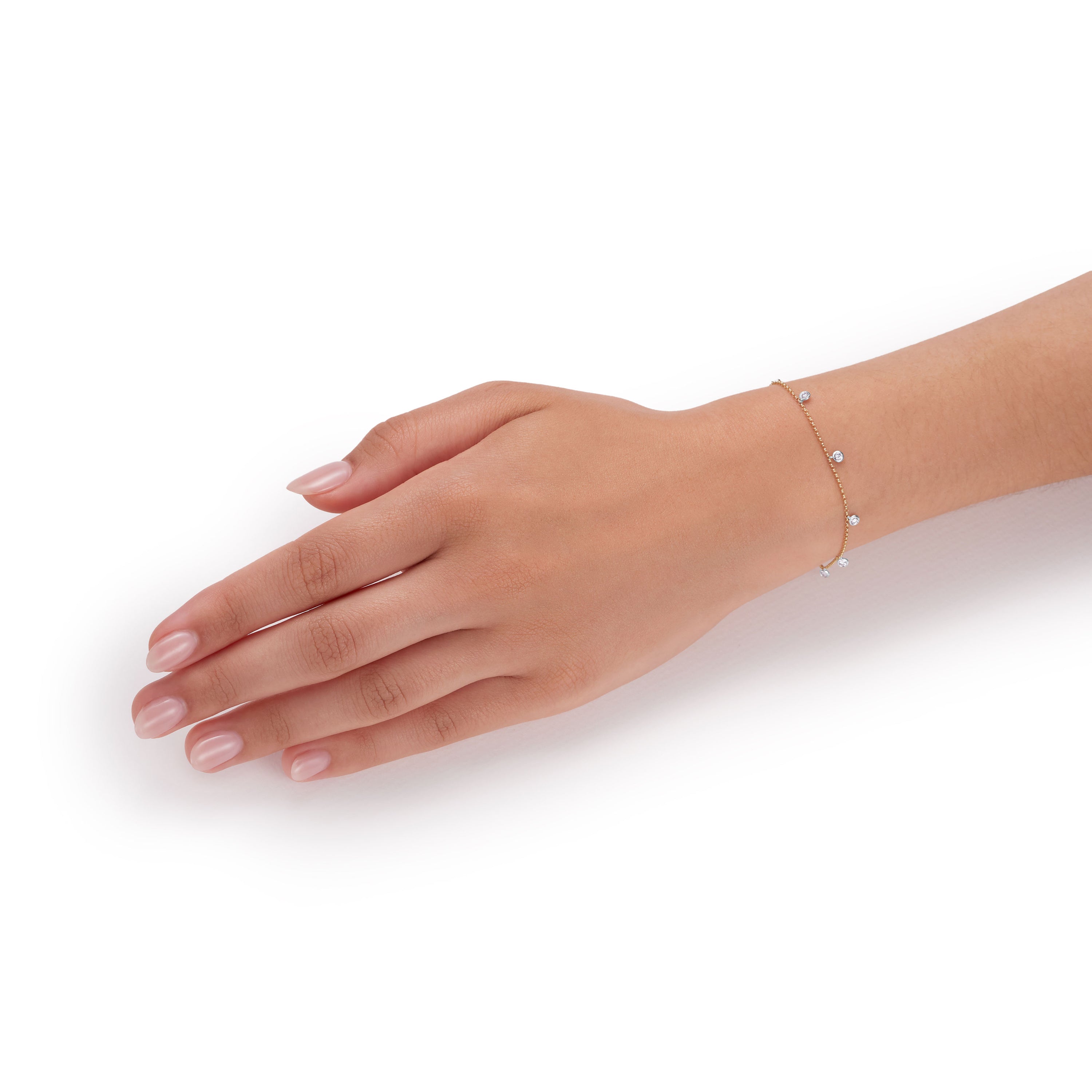 18ct Yellow Gold Spectacle Set Diamond Bracelet