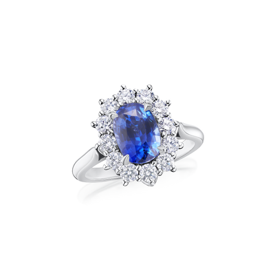 2.84cts Sapphire and Diamond Ravello Cluster Ring