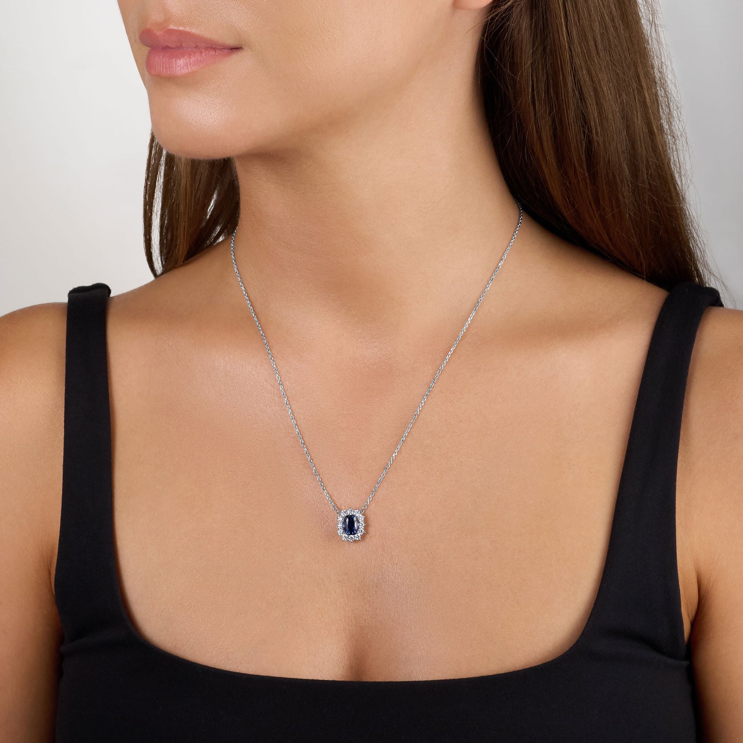 1.85cts Sapphire and Diamond Ravello Cluster Pendant