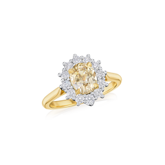1.75cts Yellow Sapphire and Diamond Ravello Cluster Ring