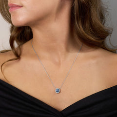 1.23cts Sapphire and Diamond Ravello Cluster Pendant