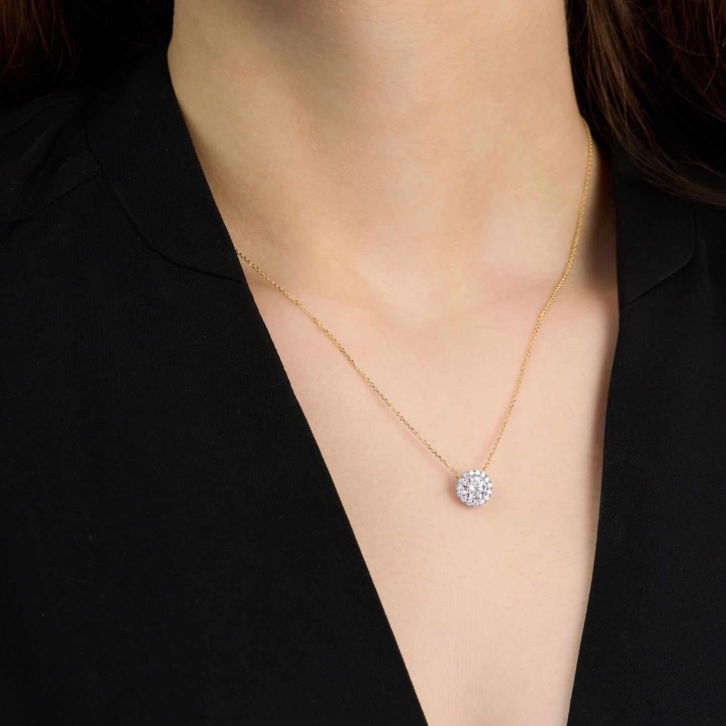 0.62ct Round Brilliant Cut Diamond Cluster Pendant