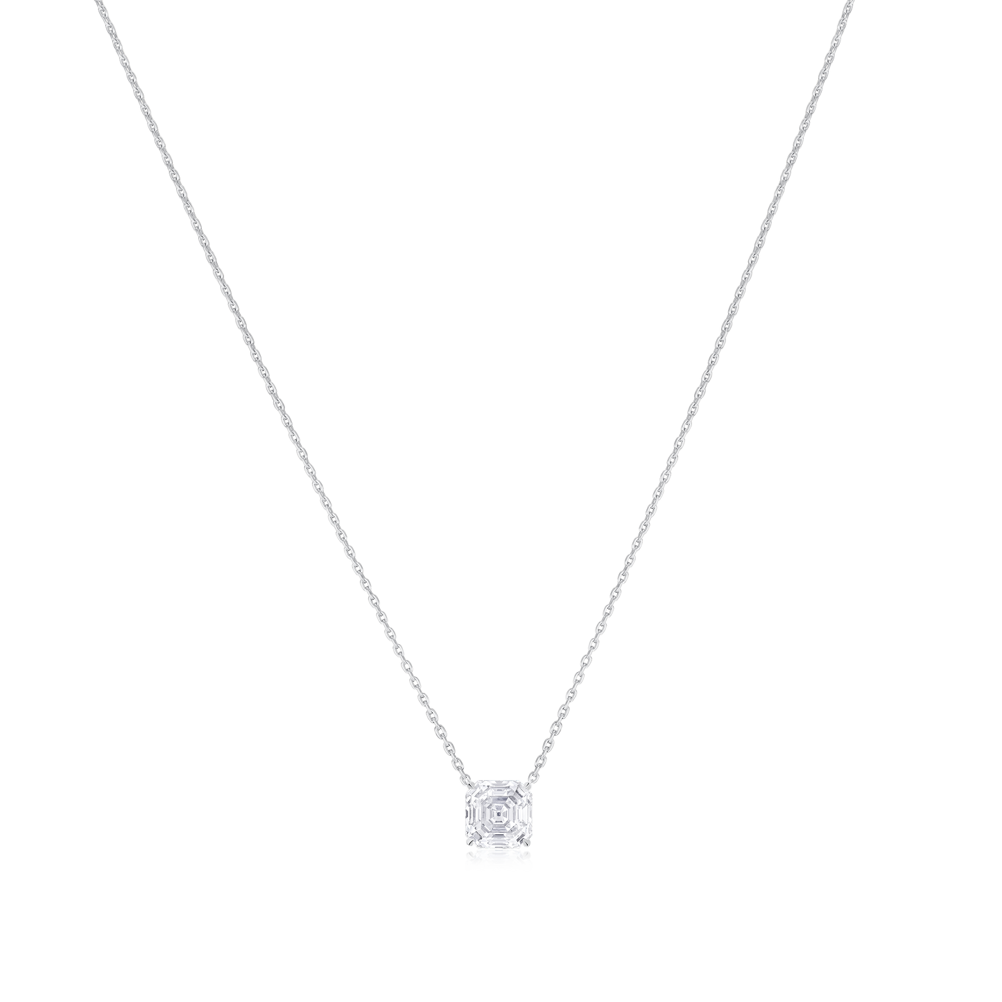 2.05cts Square Emerald Cut Diamond Superfine Pendant