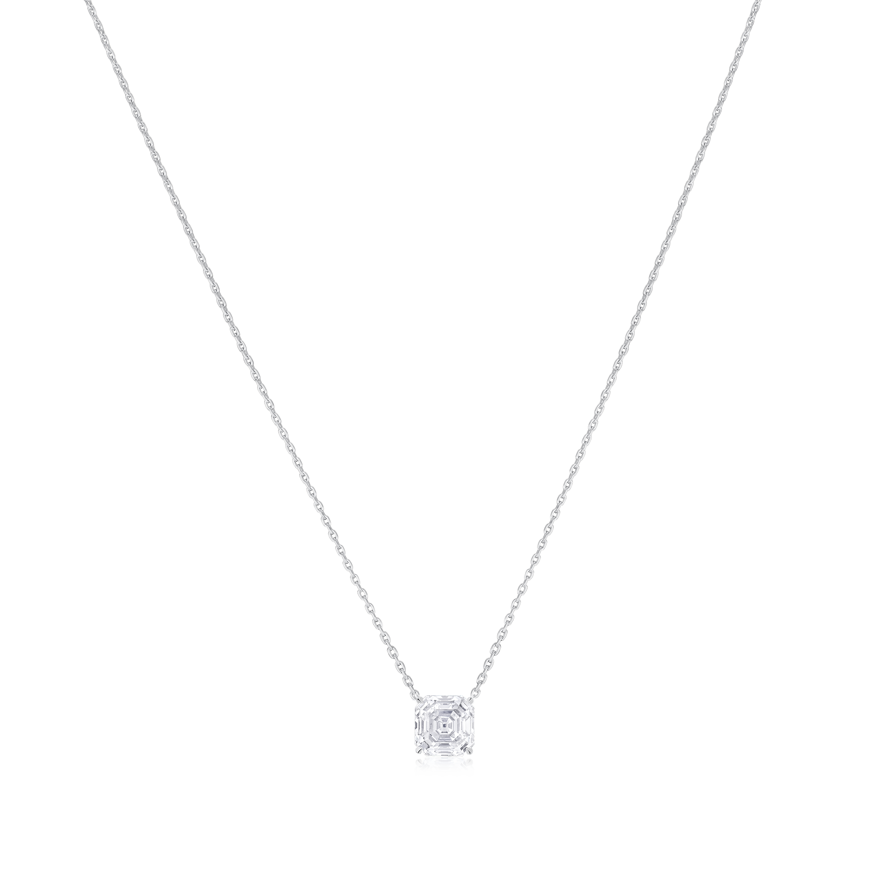 2.05cts Square Emerald Cut Diamond Superfine Pendant