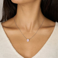 0.84ct Pink Sapphire and Diamond Ravello Cluster Pendant