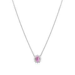 0.84ct Pink Sapphire and Diamond Ravello Cluster Pendant