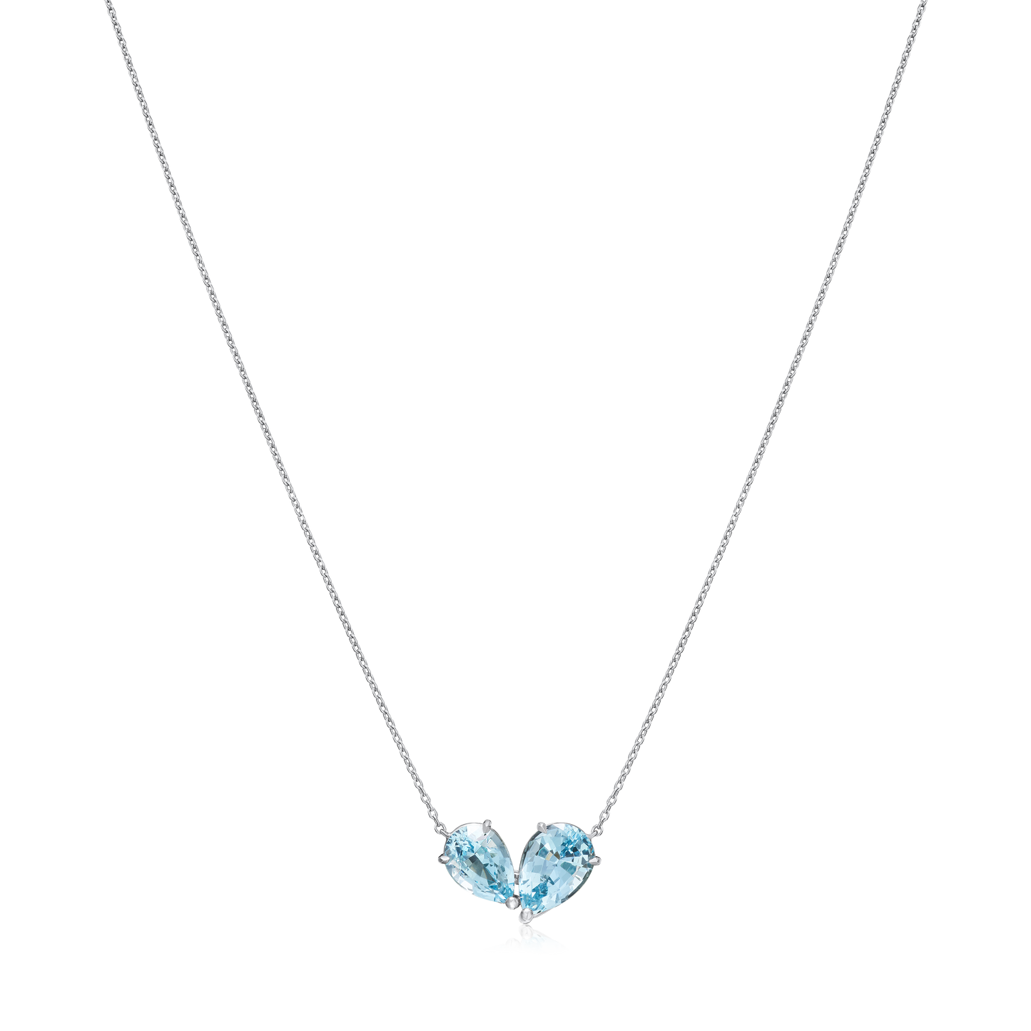 2.65cts Aquamarine 'Toi et Moi' Pendant