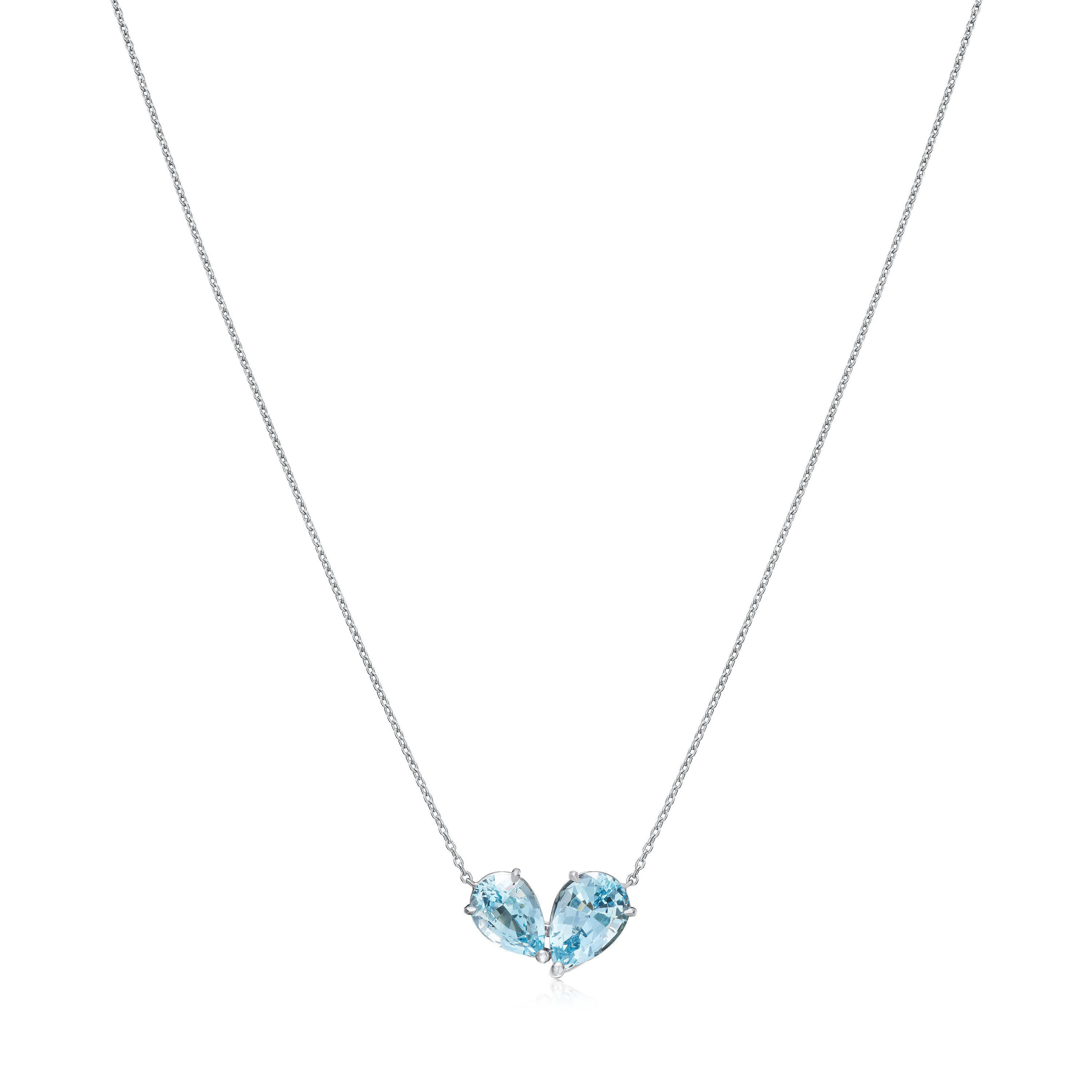 2.65cts Aquamarine 'Toi et Moi' Pendant