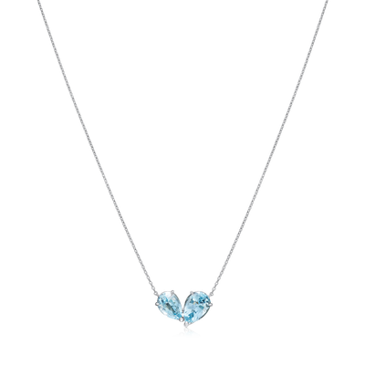 2.65cts Aquamarine 'Toi et Moi' Pendant