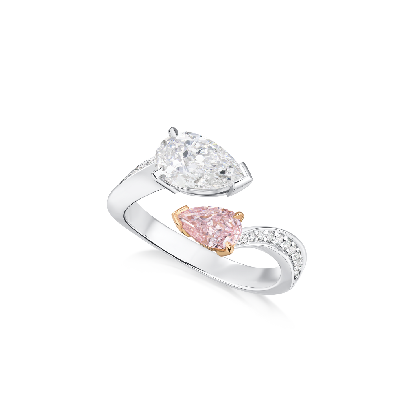 Natural Pink and White Diamond 'Toi et Moi' Ring