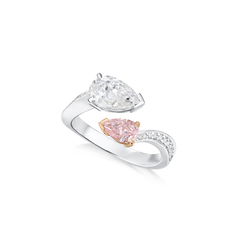 Natural Pink and White Diamond 'Toi et Moi' Ring