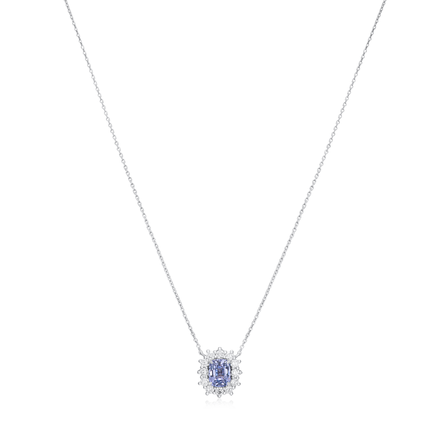 1.13cts Blue Sapphire and Diamond Ravello Cluster Pendant