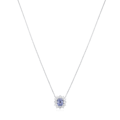 1.13cts Blue Sapphire and Diamond Ravello Cluster Pendant