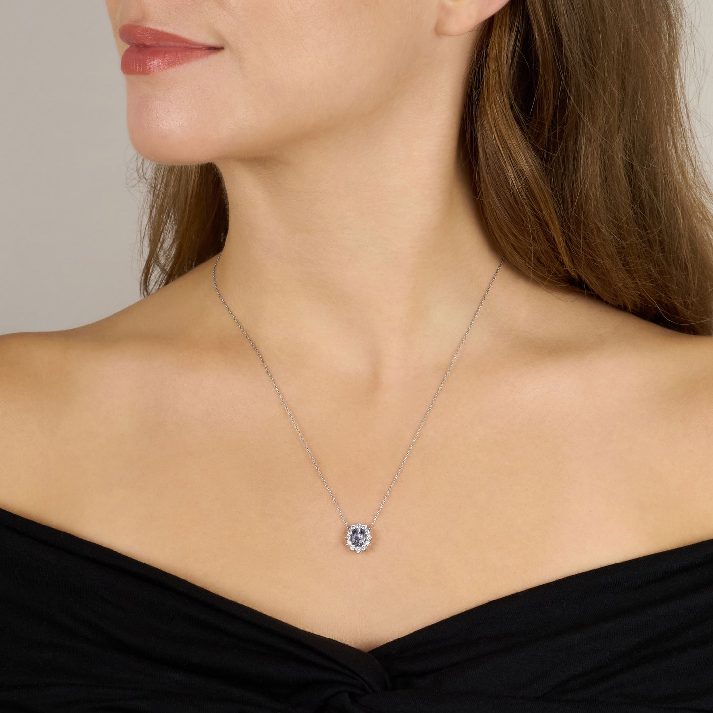 1.13cts Light Blue Sapphire and Diamond Ravello Cluster Pendant