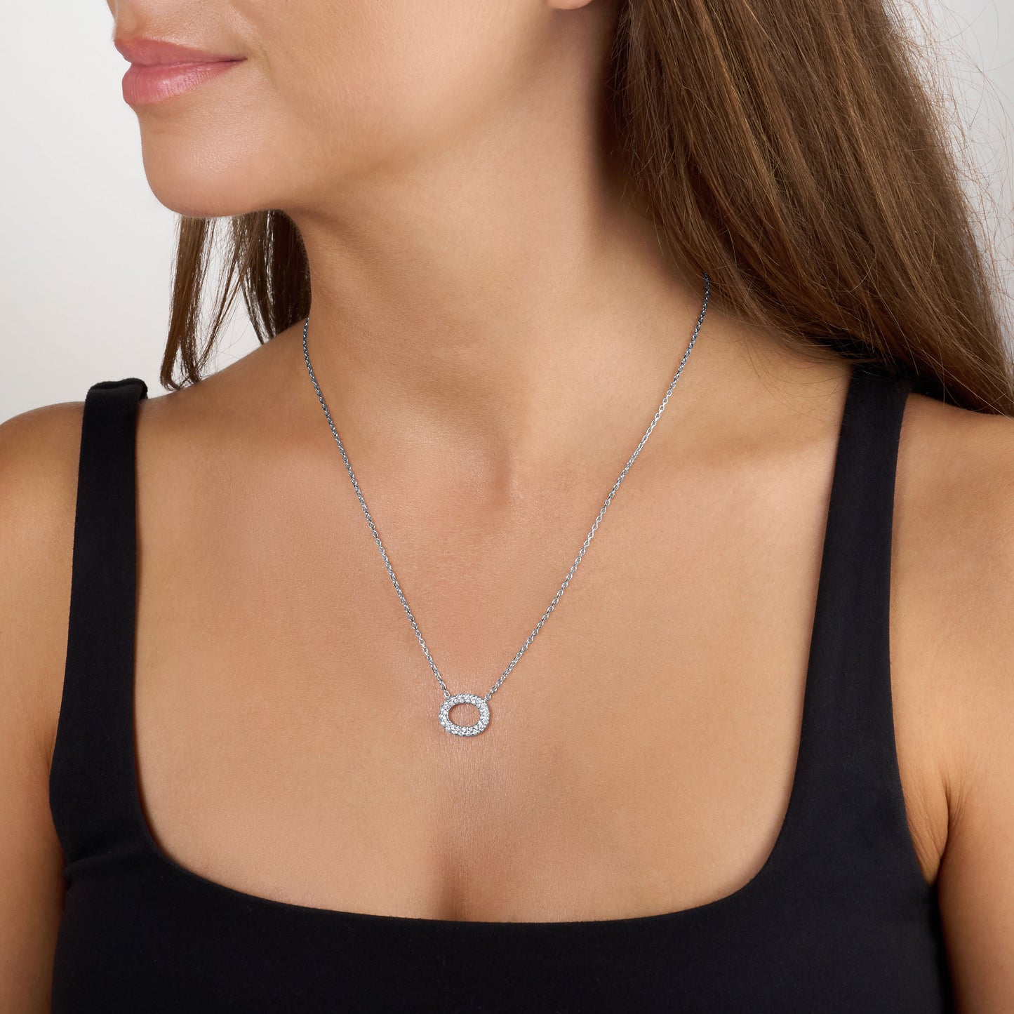 0.26ct Diamond Set Oval Pendant