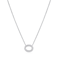 0.26ct Diamond Set Oval Pendant