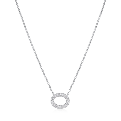 0.26ct Diamond Set Oval Pendant