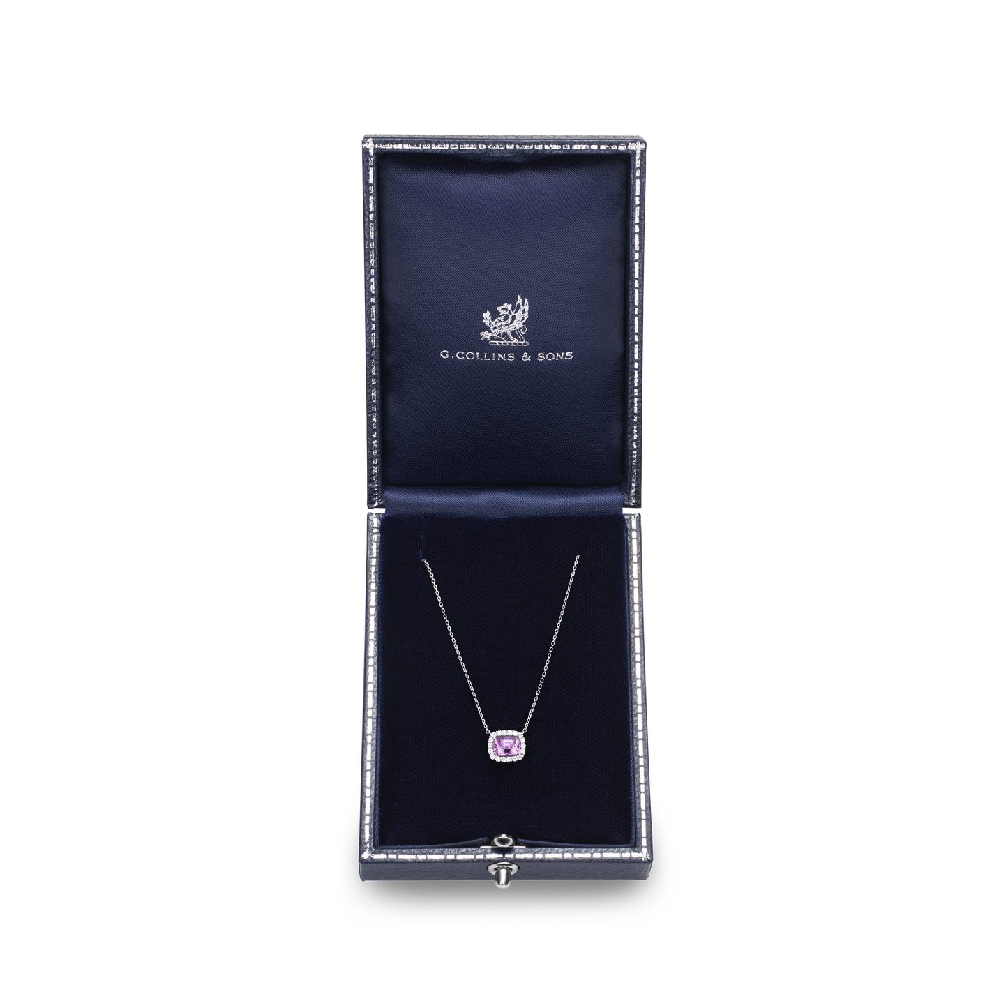 1.05cts Pink Sapphire and Diamond Cluster Pendant
