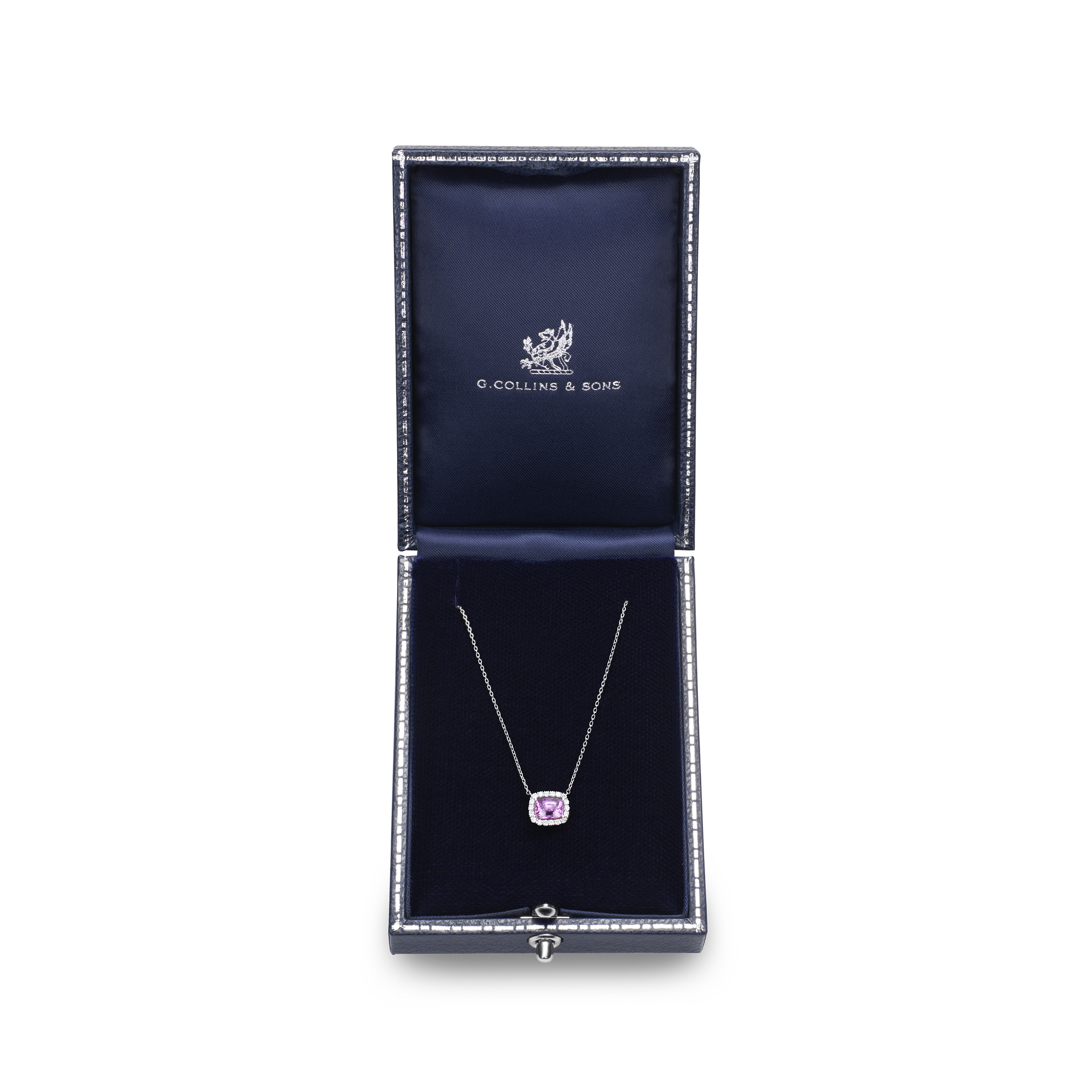 1.05cts Pink Sapphire and Diamond Cluster Pendant