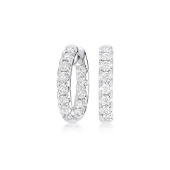 2.10cts Diamond Set Hoop Earrings
